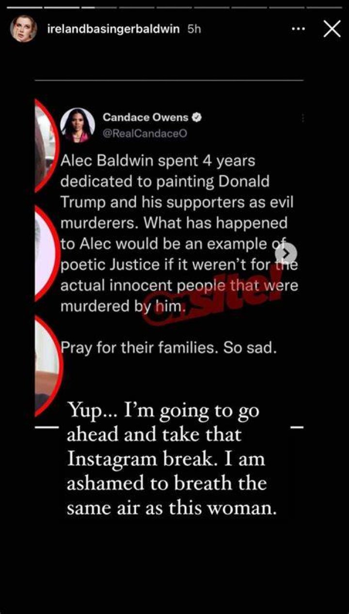 Alec Baldwin’s Daughter Ireland Slams Candace Owens For Comments On Fatal Shooting