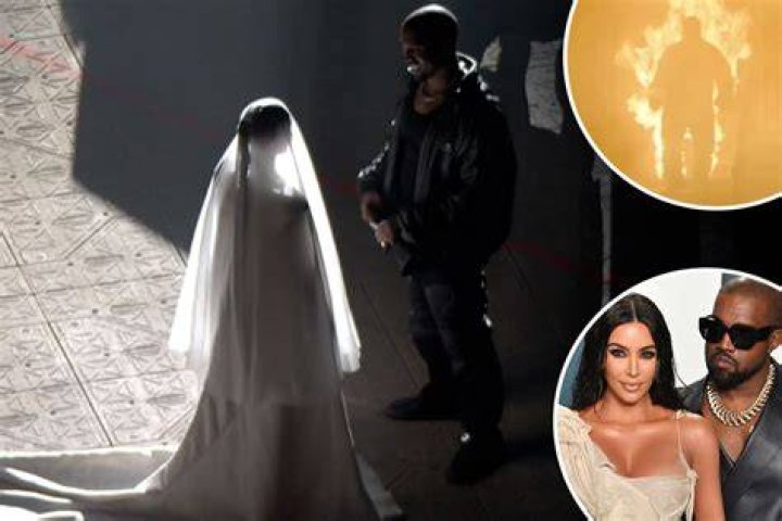Kim Kardashian Cozies Up To Kanye West In A Balenciaga Wedding Dress Backstage At ‘Donda’ Event