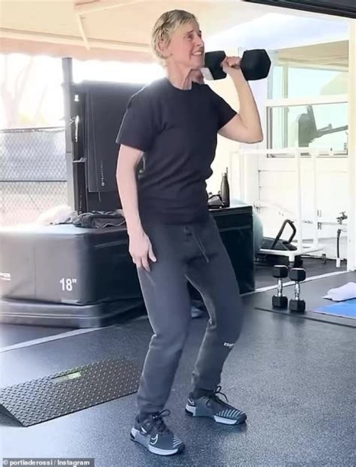 Portia de Rossi Shares Video of Ellen DeGeneres’ Grueling Gym Workout: ‘This Is What 66 Looks Like’