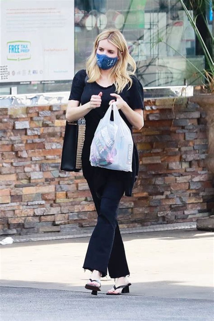 Pregnant Emma Roberts Covers Her Baby Bump With Grocery Bag While Running Errands — Pic