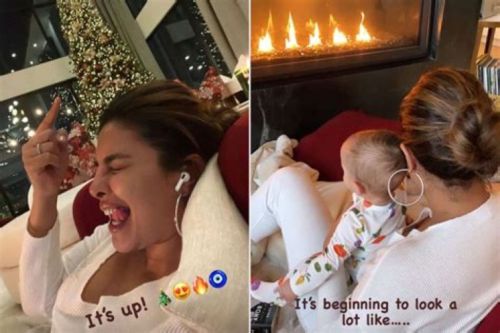 Priyanka Chopra Cuddles Daughter Malti, 10 Mos., By The Fireplace As They Gear Up For Christmas