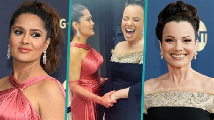 ​Salma Hayek’s Glove Gets Stuck To Fran Drescher’s Dress In SAG Awards Bathroom — Watch